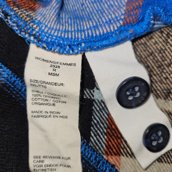 Woolrich Oxbow Bend Plaid Flannel Shirt Jacket Blue Multi XXL Womens 100% cotton - Picture 3 of 5
